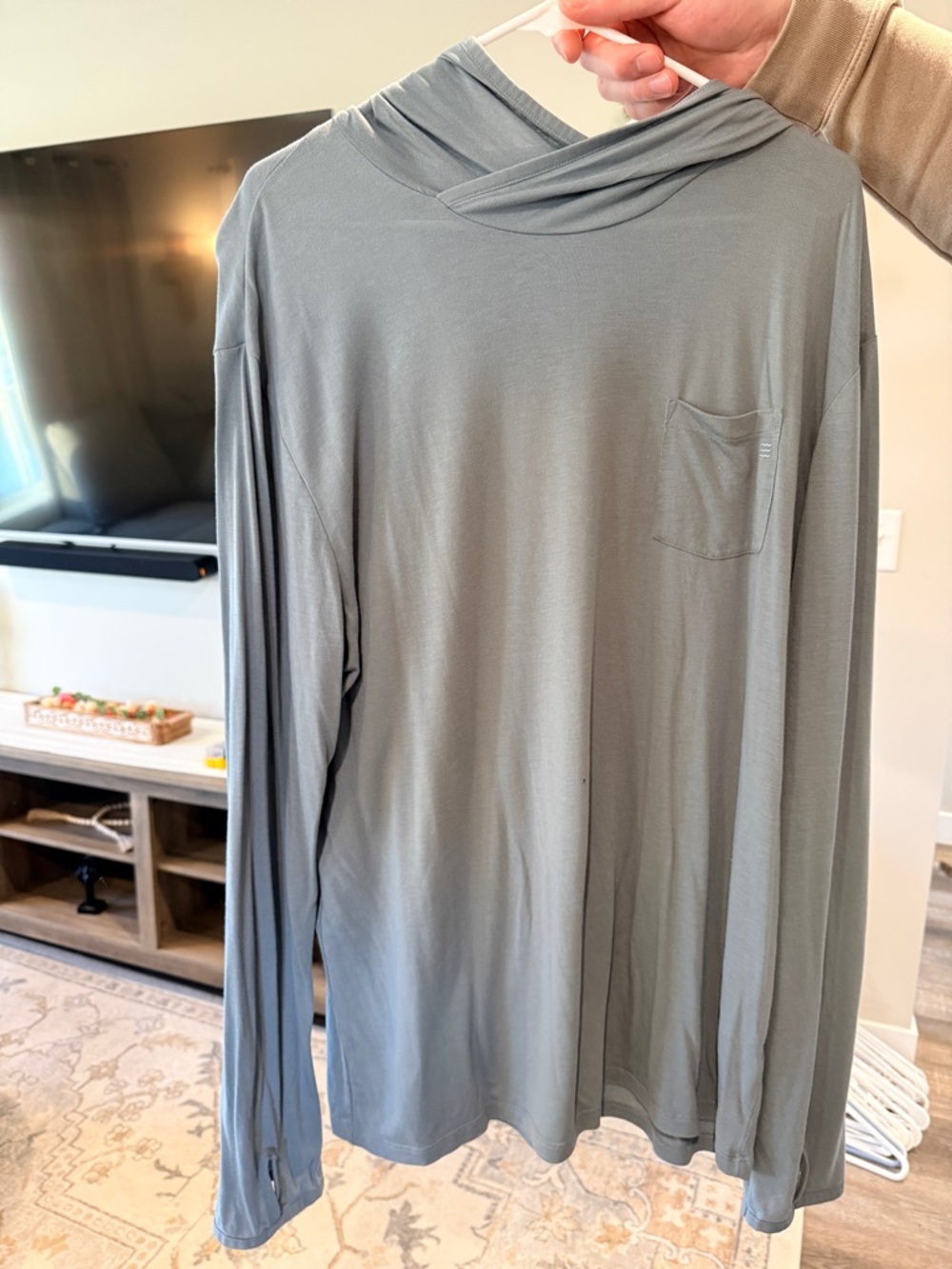 Free Fly Apparel Men's Long-Sleeve Hooded Pocket Shirt - Slate
